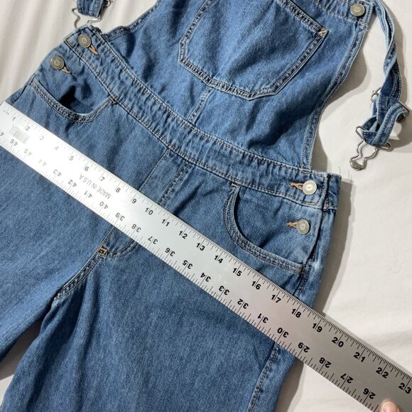 Hollister Overalls Womens Blue Denim Bib  Wide-Leg Adjustable Straps Size M - Picture 7 of 14